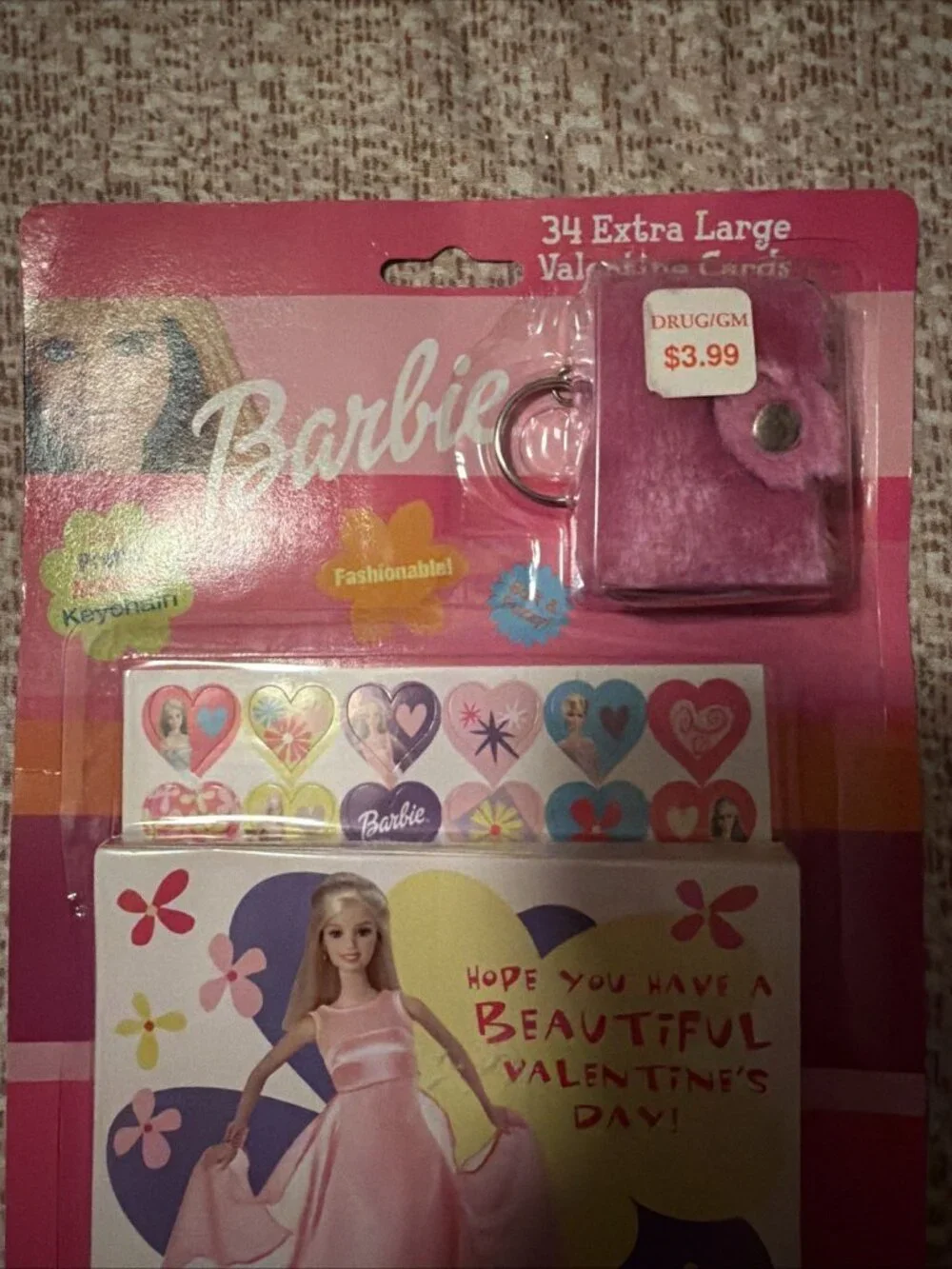 2001 Barbie Valentine's Cards and Key Chain